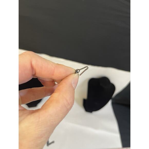 Miriam Haskell Black Faceted Art Glass Bead Necklace Hook Extender Signed - Picture 6 of 7